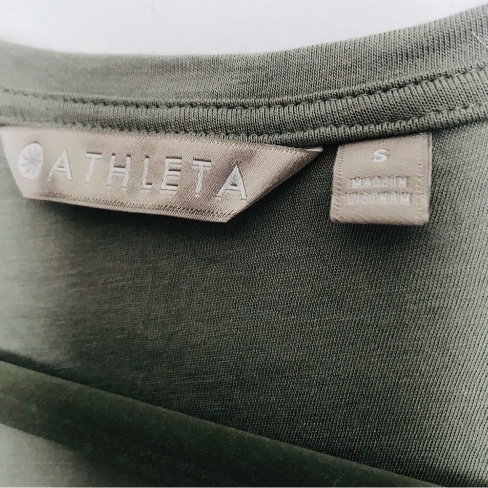 Athleta Central Teeshirt Dress Light Green Soft Lightweight Ruched Small - Picture 8 of 12